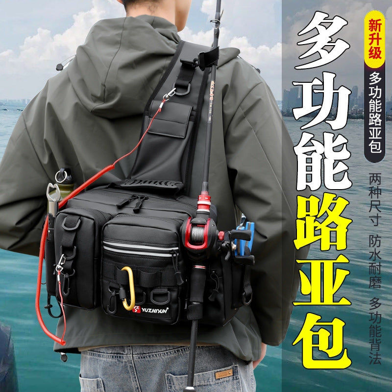 New Multifunctional Lure Fishing Bag Waist Pack Crossbody Rod Holder Large Capacity Waterproof Tackle Bag