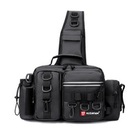 New Multifunctional Lure Fishing Bag Waist Pack Crossbody Rod Holder Large Capacity Waterproof Tackle Bag