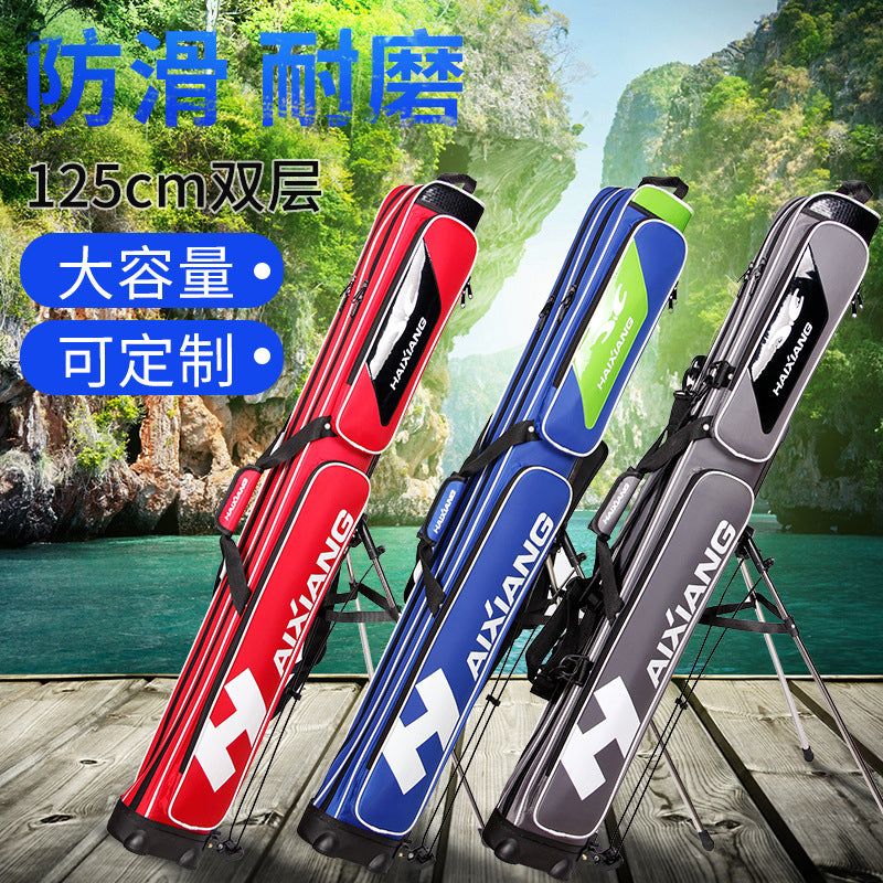 Haixiang Large Capacity 125CM Double Layer Fishing Bag with Stand for River Fishing