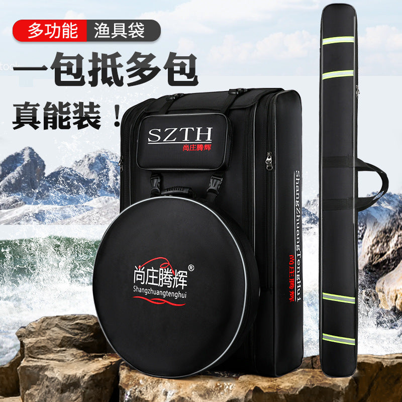 Fishing Chair Bag Backpack Fishing Tackle Bag Rod Bag Combination Multi-functional Large Capacity Fishing Bag