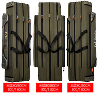 Fishing Tackle Bag Extended Green Waterproof Wear-Resistant Multi-functional Backpack for Sea Rods and Fishing Rods