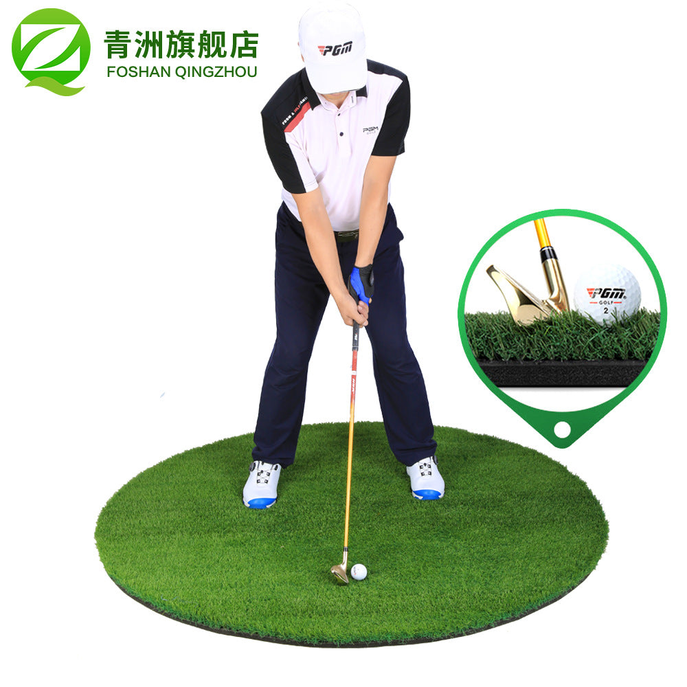 PGM Golf Hitting Mat Long Grass Practice Range Non-slip TPE Base Round Nylon Turf High Elasticity