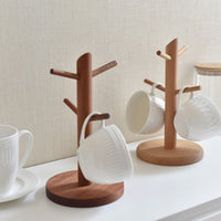 Solid Wood Mug Holder Rack Kitchen Cup Storage Organizer Display Stand for Mugs, Keys, and Jewelry