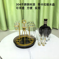 跨境现货不锈钢水杯收纳架多用途玻璃杯倒挂沥水带接水盘杯架厂家