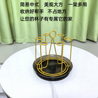 跨境现货不锈钢水杯收纳架多用途玻璃杯倒挂沥水带接水盘杯架厂家