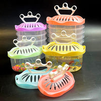 Kids Turtle Tank, Portable Plastic Reptile Carrier, Clear Small Fish Tank for Pet Transport