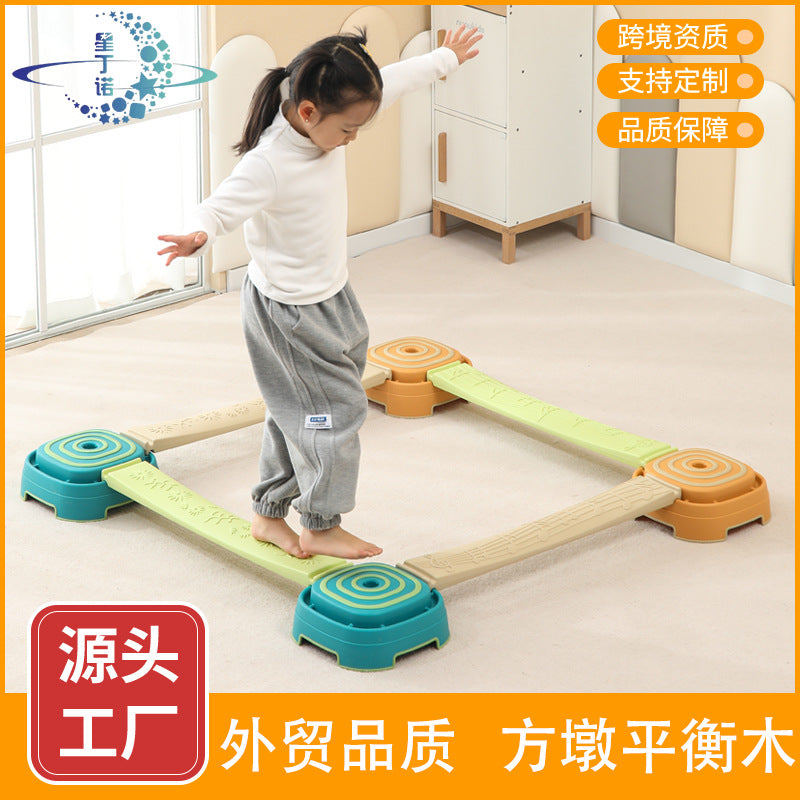 Non-Slip Full-Edge Square Balance Beam Set for Kids Indoor Sensory Training Early Education Toy