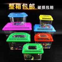 Portable Plastic Fish Tank Transparent Turtle Box Betta Cup Pet Carrier for Small to Large Aquatic Pets