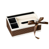 Luxury Leather Tissue Box for Home Living Room, High-End Napkin Holder with Remote Control Storage for Hotel