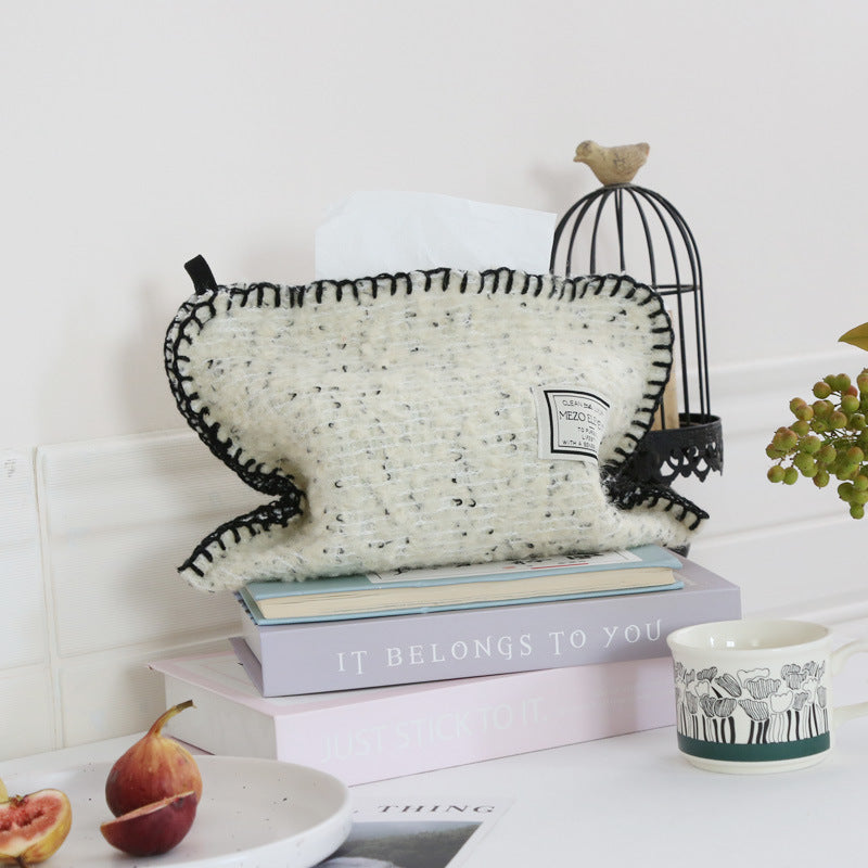 Mimei Elements Wool Felt Tissue Box Cover for Living Room Desktop Tissue Holder Storage