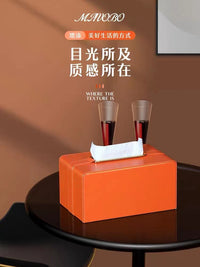 Luxury Leather Tissue Box Holder Nordic Retro Home Living Room Dining Table Coffee Table Napkin Dispenser Decorative Ornament