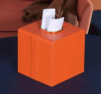 Luxury Leather Tissue Box Holder Nordic Retro Home Living Room Dining Table Coffee Table Napkin Dispenser Decorative Ornament