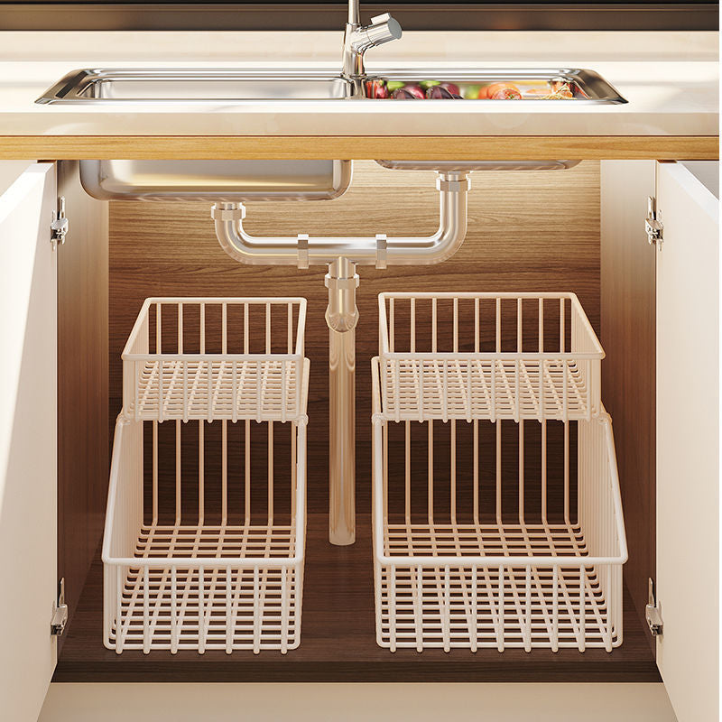 Pull-Out Storage Rack for Under Sink Kitchen Cabinet, New Seasoning Organizer, Multi-layer Storage Shelf