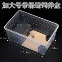 Reptile Pet Breeding Box with Coconut Shell Hideout Cave and Food Bowl for Spiders, Scorpions, Mantises, Geckos