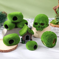 Artificial Moss Stone Skull Head/Hiding Ball Aquarium Ornament Fish Tank Landscaping Decoration