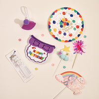 New Pet Birthday Set Dog Bib Cat Scarf Small Hat Dinner Plate