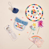 New Pet Birthday Set Dog Bib Cat Scarf Small Hat Dinner Plate