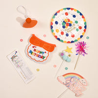 New Pet Birthday Set Dog Bib Cat Scarf Small Hat Dinner Plate