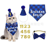 Pet Birthday Party Decoration Set for Cats - Banner, Bandana, Hat, Bow Tie, Drool Bib, Balloons