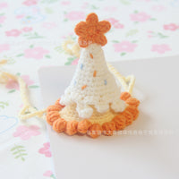Pet Birthday Hat for Cats and Small Dogs, Cute Knitted Festival Photo Prop