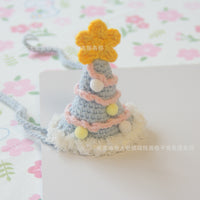 Pet Birthday Hat for Cats and Small Dogs, Cute Knitted Festival Photo Prop
