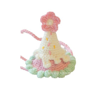 Pet Birthday Hat for Cats and Small Dogs, Cute Knitted Festival Photo Prop