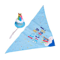 Pet Dog Birthday Bandana and Party Hat Set - Saliva Towel Scarf for Dogs, Cats, and Small Animals