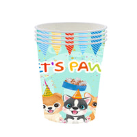 Blue Dog Theme Birthday Party Decorations Disposable Cake Paper Plates Cute Cartoon Banner Atmosphere Layout