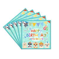 Blue Dog Theme Birthday Party Decorations Disposable Cake Paper Plates Cute Cartoon Banner Atmosphere Layout