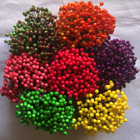 8mm Artificial Foam Berries for Christmas Decorations, Wreaths, and Photography Props - Red, Gold, Silver, Green