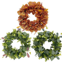 Artificial Fall Maple Eucalyptus Leaf Wreath for Front Door Wall Window, Autumn Hanging Garland Decoration