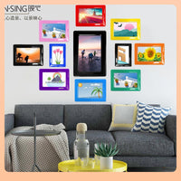 Crystal Magnetic Silicone Photo Frame for Wall Display - Punch-Free 5/6 Inch Picture Frames for Kids Room Decor