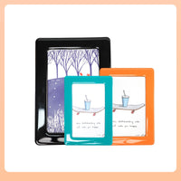 Crystal Magnetic Silicone Photo Frame for Wall Display - Punch-Free 5/6 Inch Picture Frames for Kids Room Decor