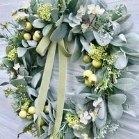 Spring Floral Berry Wreath Easter Ribbon Garland Mother's Day Gift Farmhouse Front Door Decor