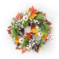 Tingzhi 2026 New Thanksgiving Wreath Artificial Green Plant Harvest Festival Maple Leaf Door Hanging Home Decor Wall Hanging
