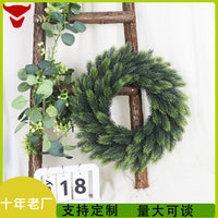 Artificial Christmas Wreath PE Pine Needle Door Craft Simulation Plant Ring Garland Decoration
