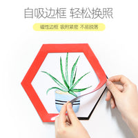 Hexagonal Magnetic Photo Frame Wall Sticker - No-Drill Diamond Magnetic Adsorption Picture Frame for Photo Wall Decoration