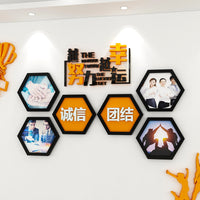 Hexagonal Magnetic Photo Frame Wall Sticker - No-Drill Diamond Magnetic Adsorption Picture Frame for Photo Wall Decoration