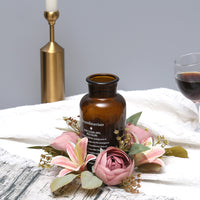 Artificial Lily Candle Holder Wreath Desktop Ornament, High-End Romantic Home Wedding Decoration