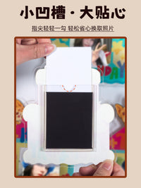 Acrylic Photo Frame for 3-inch Instant Photos and Mini Cards, Magnetic Display Stand, Creative Birthday Gift, Refrigerator Magnet