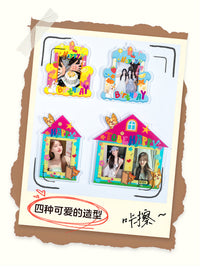 Acrylic Photo Frame for 3-inch Instant Photos and Mini Cards, Magnetic Display Stand, Creative Birthday Gift, Refrigerator Magnet