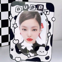 Acrylic Photo Frame Desktop Graffiti Style Cartoon Dog 3-inch Stand Magnetic Refrigerator Sticker Display Frame