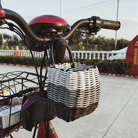 Plastic Imitation Rattan Woven Single Ear Hanging Basket, Small Portable Storage Basket, Flower Basket, Electric Vehicle Hanging Basket, Bath Basket