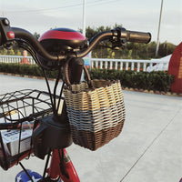 Plastic Imitation Rattan Woven Single Ear Hanging Basket, Small Portable Storage Basket, Flower Basket, Electric Vehicle Hanging Basket, Bath Basket