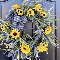 New Cross-border Amazon Spring Summer Sunflower Lavender Wreath Simulation Flower Decoration Pendant