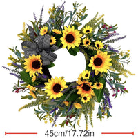 New Cross-border Amazon Spring Summer Sunflower Lavender Wreath Simulation Flower Decoration Pendant