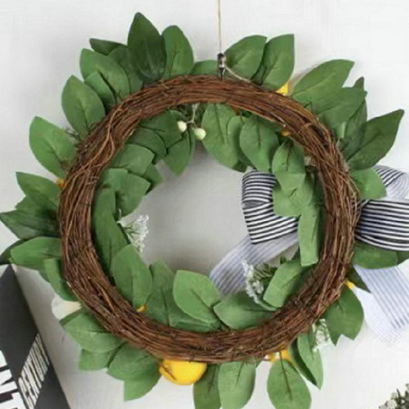 Easter Wreath Door Decoration Artificial Flower Garland for Spring Festival Scene Layout Rattan Pendant