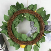 Easter Wreath Door Decoration Artificial Flower Garland for Spring Festival Scene Layout Rattan Pendant