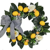 Easter Wreath Door Decoration Artificial Flower Garland for Spring Festival Scene Layout Rattan Pendant