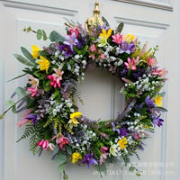 Spring Eucalyptus Lavender Floral Wreath for Front Door Wall Decor